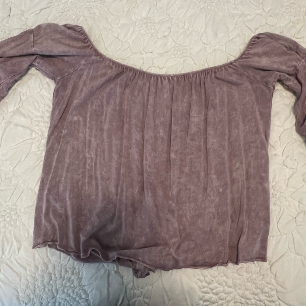 S off the shoulder pink crop top - Picture 3 of 3